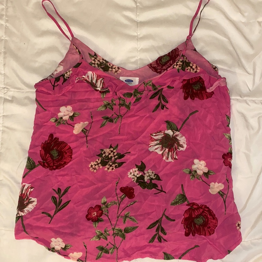 Pink and floral small top